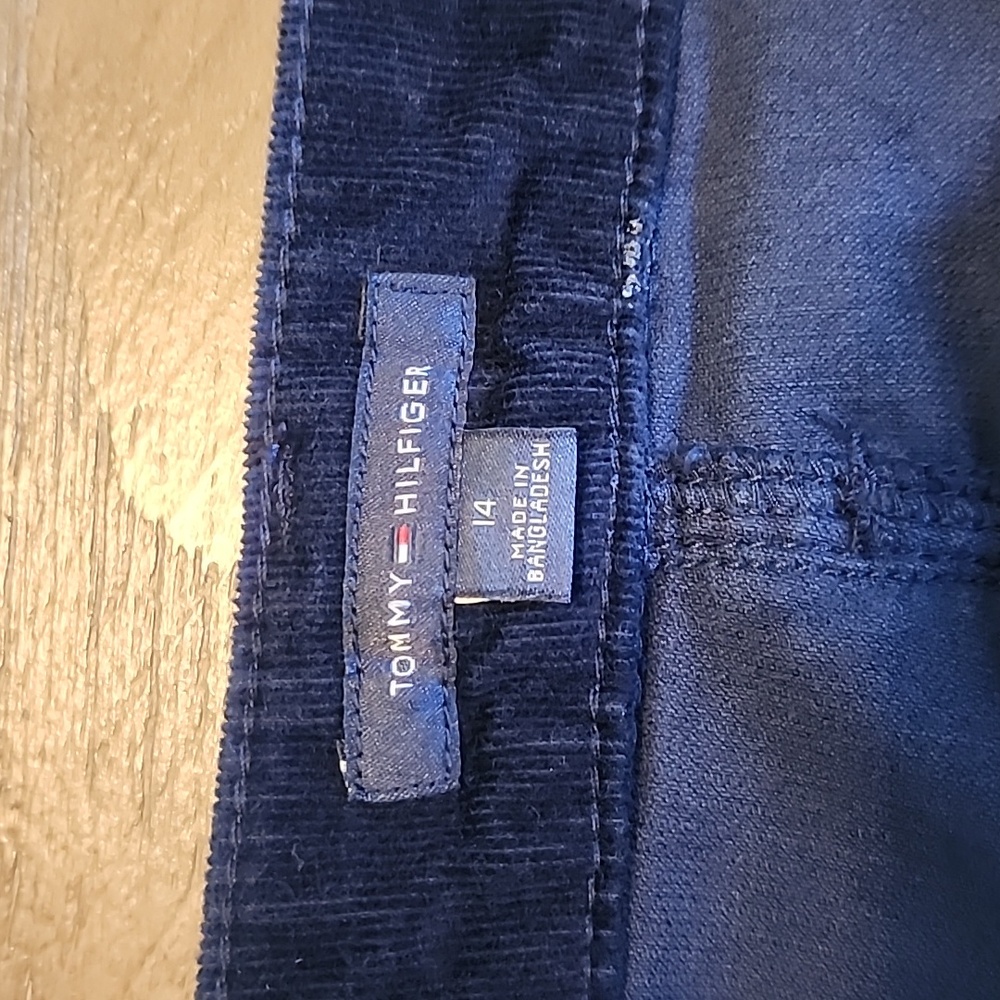 Tommy Hilfiger Dark Blue Corduroy Stretch Skirt Women's Size 14 Like New - Picture 2 of 5